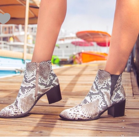 Snake Print Ankle Bootie - Picture 2 of 4